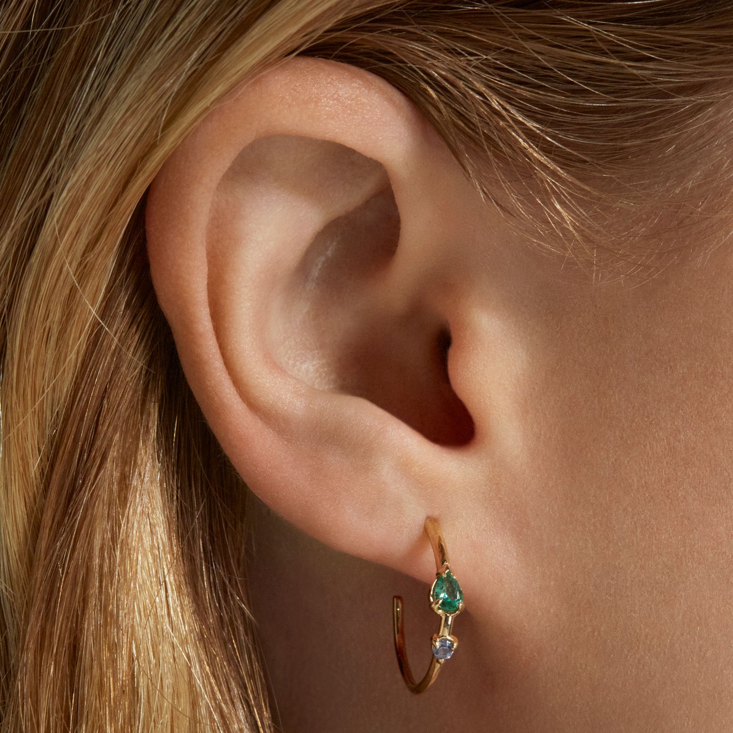 Aerie Neon Clear Hoop Earrings Women's Green Envy One Size