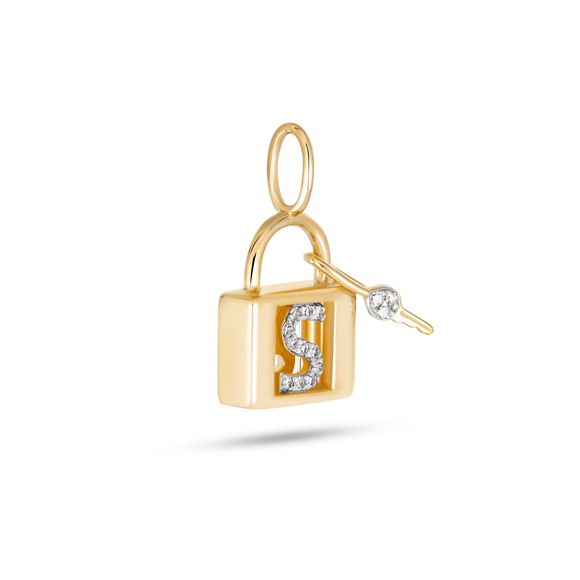 Love Lock Diamond Initial Charm – STONE AND STRAND