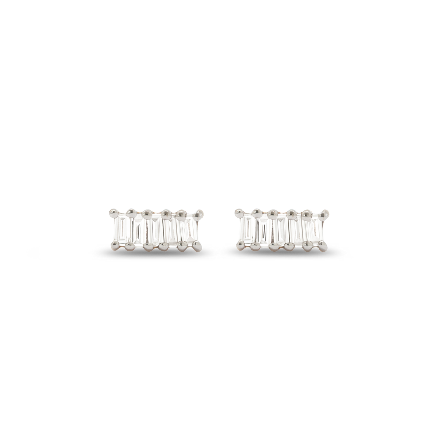 Lina Baguette Bar Diamond Stud Earrings – RW Fine Jewelry