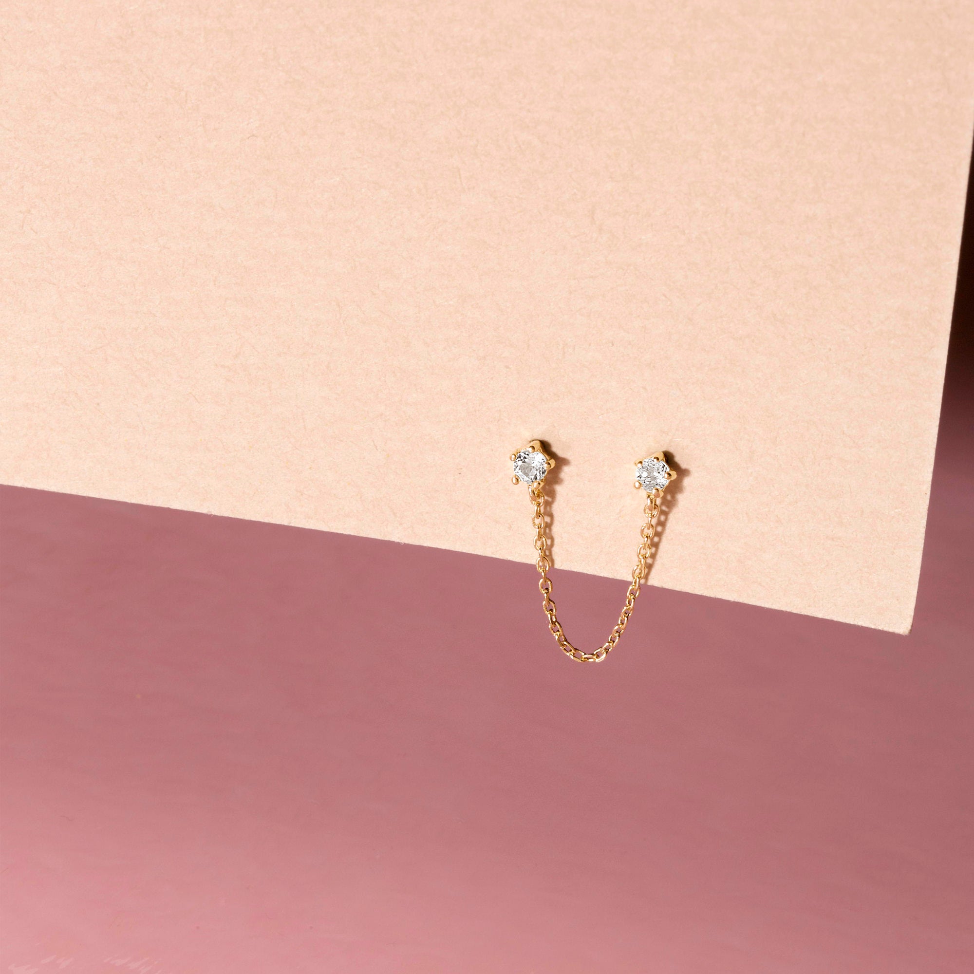 Gold Double Ball Chain Earring – STONE AND STRAND