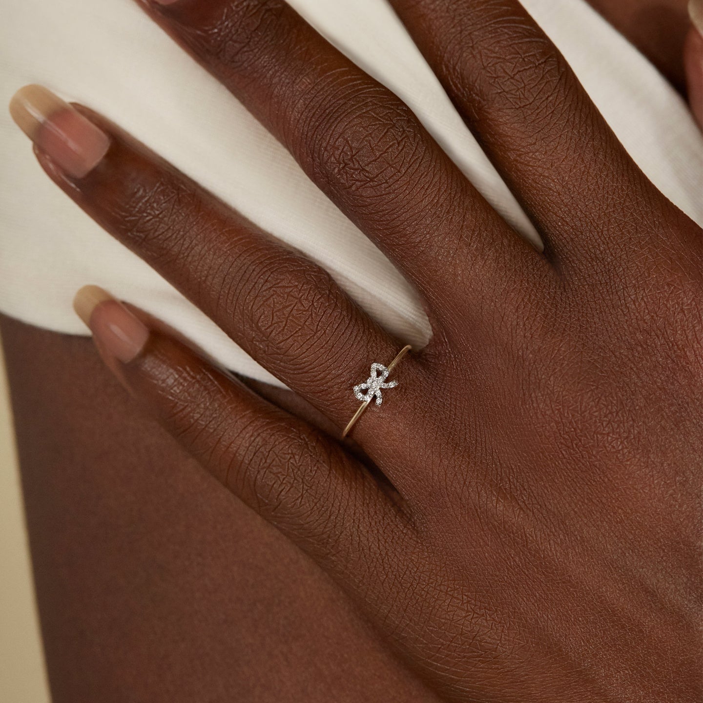 Dainty Diamond Bow Ring