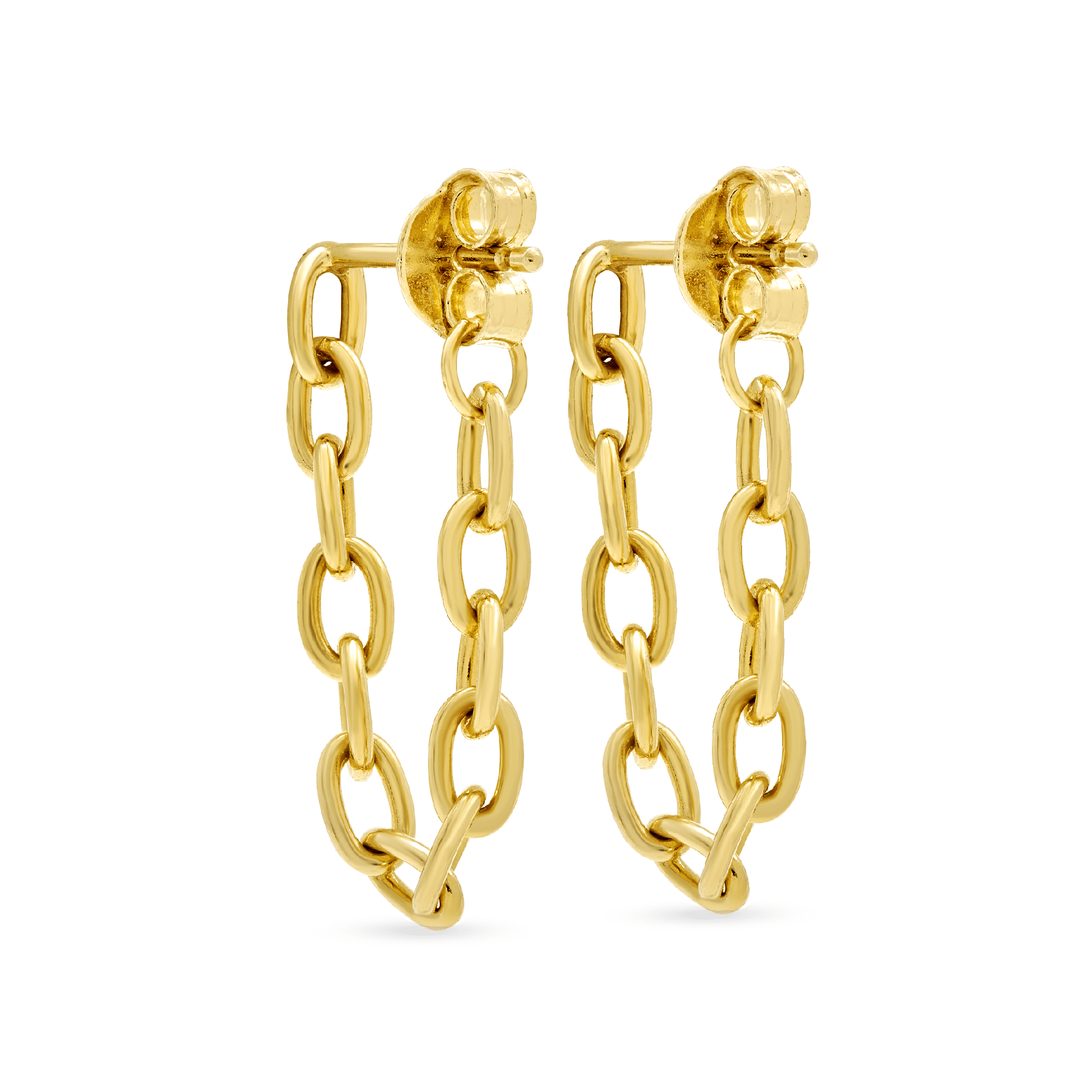 Gold Bar Front To Back Chain Earring – STONE AND STRAND