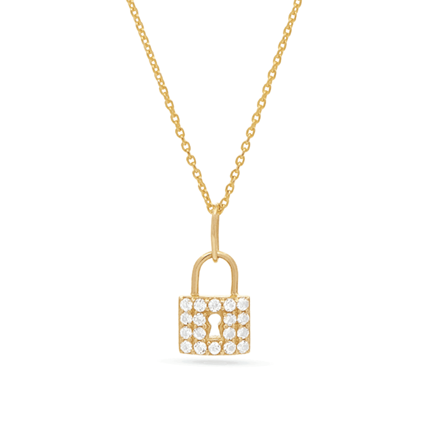 Jess Small Lock Chain Necklace in Silver