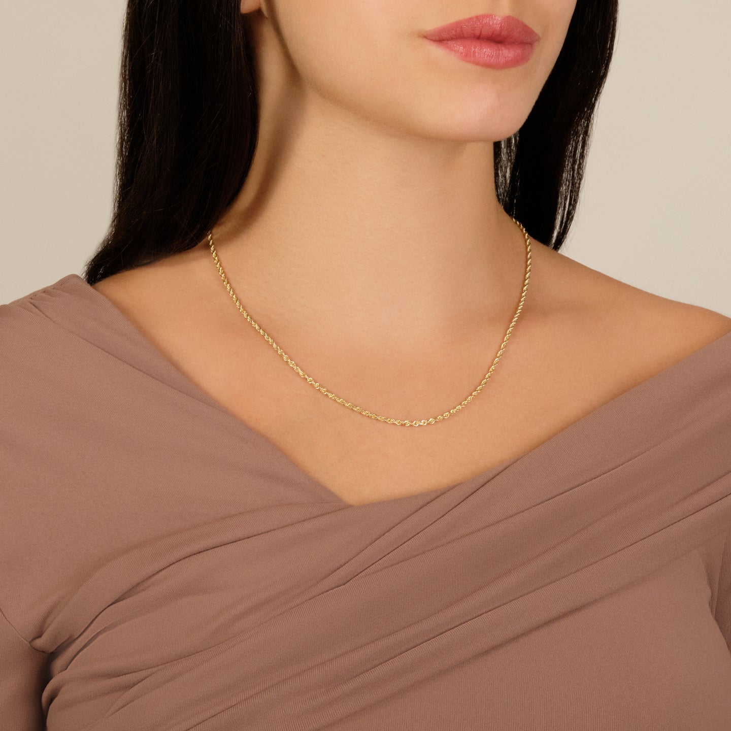 Stone and Strand Gold Chain Necklace