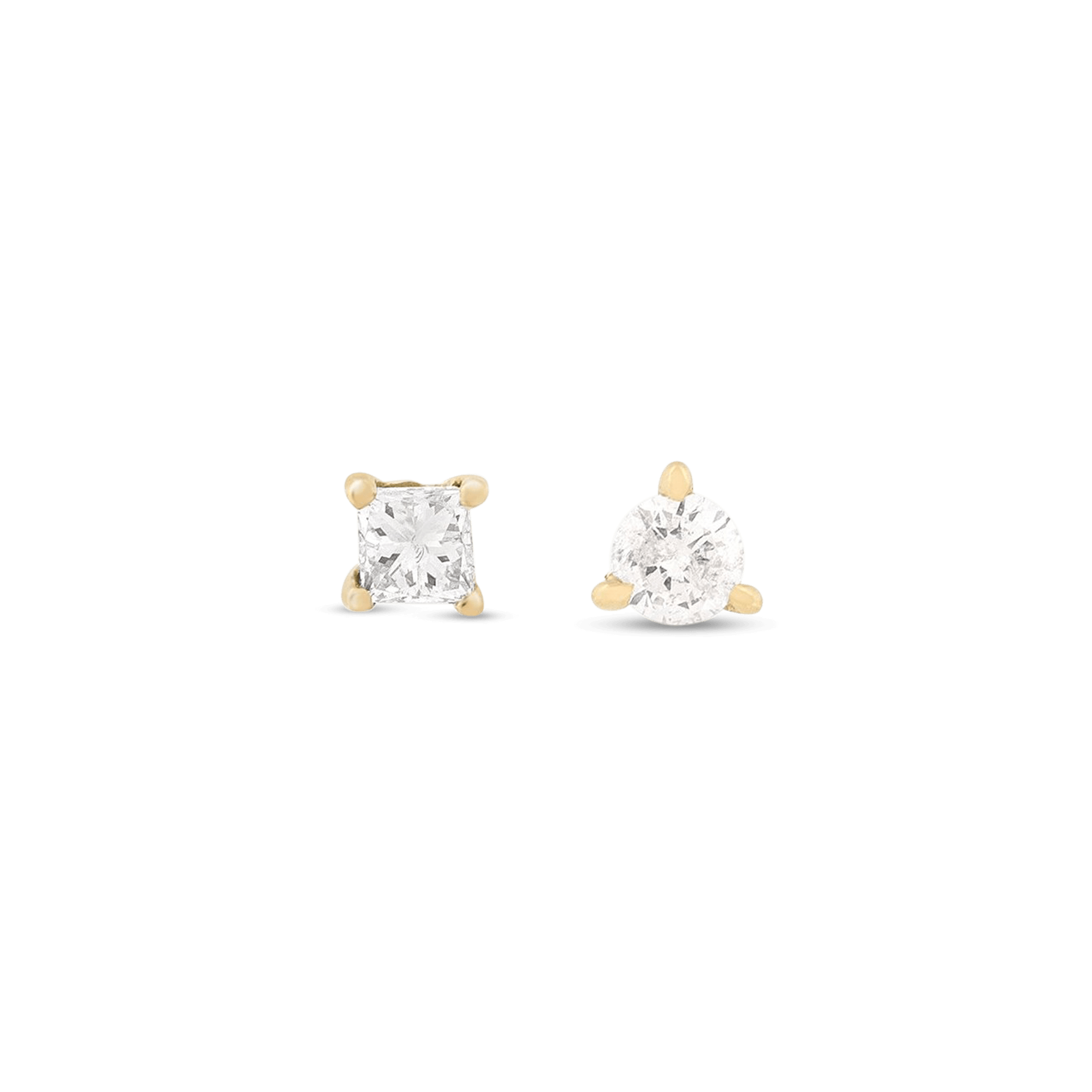 14K White Gold Studs, Tiny Solid White Gold Stud Earrings 14K White Gold / 2mm (Very Tiny)