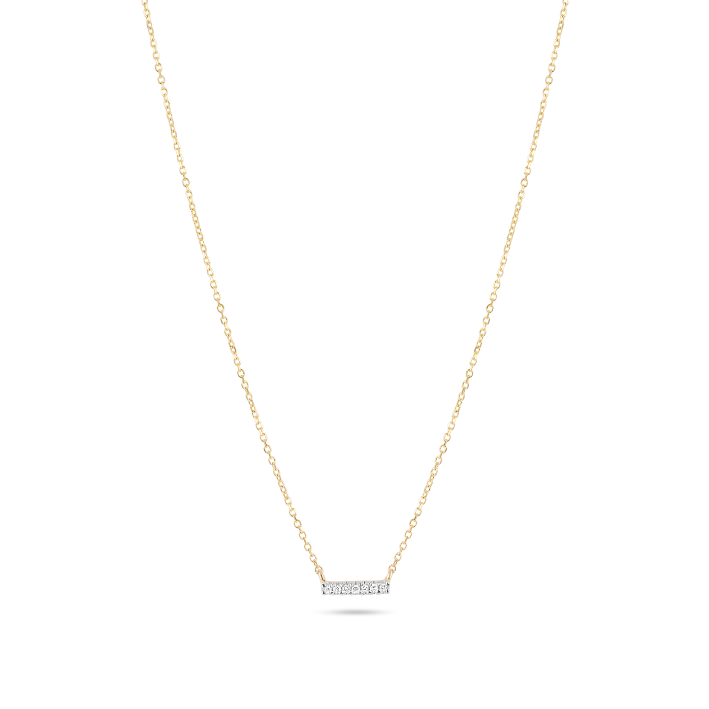 Tiny Pave Diamond Bar Necklace