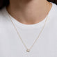 Image of 14K Yellow Gold 1-CTW Lab-Created Emerald Cut Necklace on Models Neck