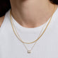 Image of 14K Yellow Gold 1-CTW Lab-Created Emerald Cut Necklace with Stone and Strand Necklaces