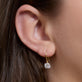 Image of 14K Yellow Gold 2 CTW Lab-Created Diamond Lever Back Earrings on Models Ear