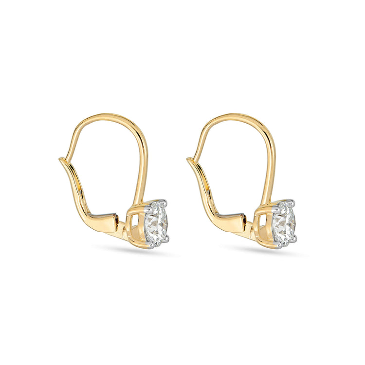 Stone and Strand 14K Yellow Gold 2 CTW Lab-Created Diamond Lever Back Earrings Side Image