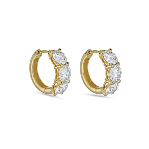 Stone and Strand 14K Yellow Gold 4.5CTW Lab-Created Chubby Diamond Hoops Side Image