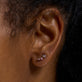 Image of 10K Yellow Gold Appleblossom Stud Earrings with Pink Sapphire and Pink Amethyst on Models Ear