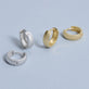 Stone and Strand 14K Yellow Gold and White Gold Bold Gold Huggie Earring Side Image