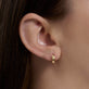 Image of 14K Yellow Gold Bold Gold Huggie Earring on Models Ear