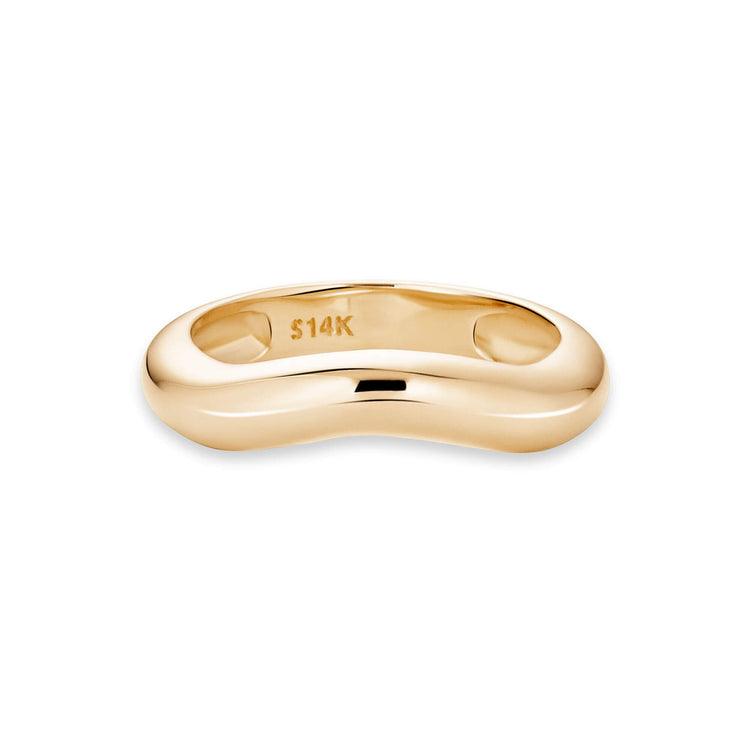 Stone and Strand 14K Yellow Gold Bold Merge Ring Front Image