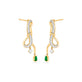 Stone and Strand 14K Yellow Gold Bow Nouveau Diamond and Emerald Gala Earrings Side Image