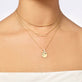 Image of 10K Yellow Gold Bow Nouveau Diamond Medallion Necklace with Stone and Strand Necklaces