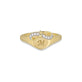 Stone and Strand 10K Yellow Gold Bow Nouveau Diamond Signet Ring Front Image