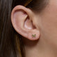 Image of 10K Yellow Gold Butterfly Studs on Models Ear