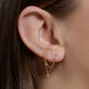 Image of 14K Yellow Gold Chain Reaction Linked Stud on Models Ear