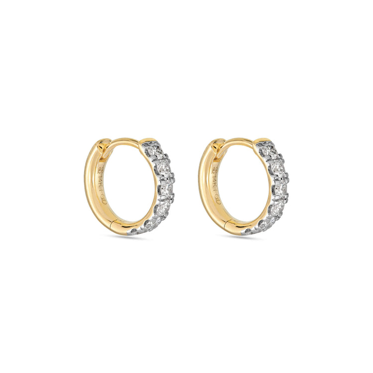 Stone and Strand 14K Yellow Gold Lab-Created Bold Cartilage Hoops Side Image