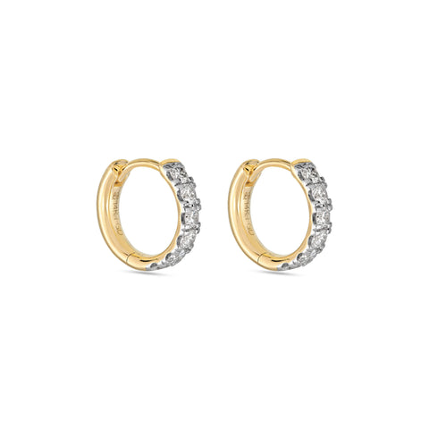 Stone and Strand 14K Yellow Gold Lab-Created Bold Cartilage Hoops Side Image