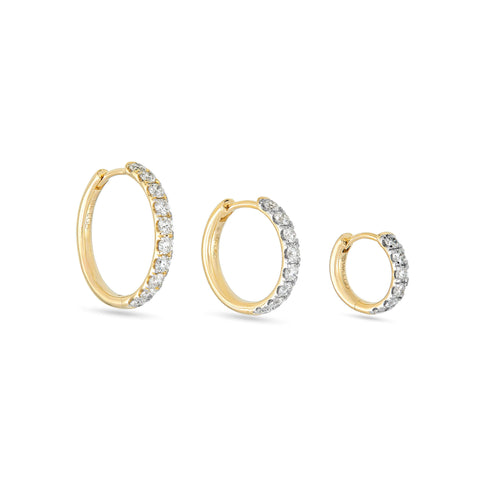 Stone and Strand 14K Yellow Gold Lab-Created Bold Hoop Trio Side Image