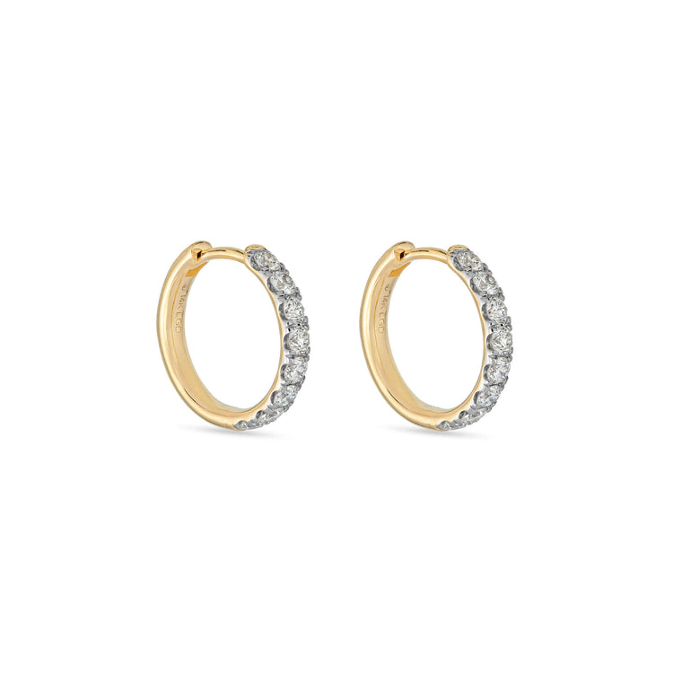 Stone and Strand 14K Yellow Gold Lab-Created Bold Second Hole Hoops Side Image