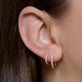 Image of 14K Yellow Gold Classic Diamond Pave Huggies with Stone and Strand Earrings