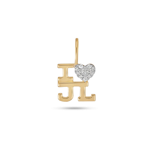 Stone and Strand 14K Yellow Gold  Custom Love Note Diamond Charm Front Image