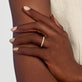 Image of 14K Yellow Gold Classic Diamond Half Eternity Band on Models Hand