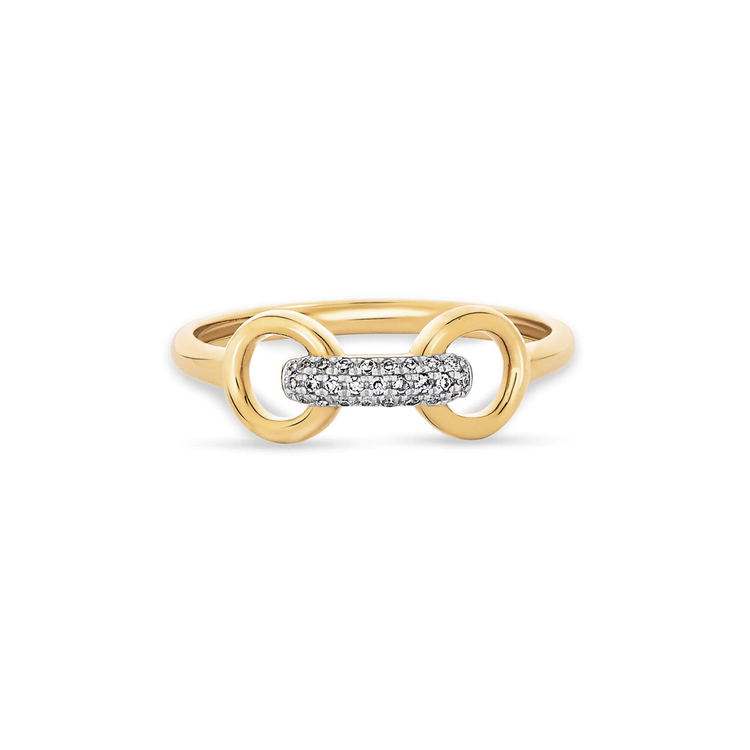 Stone and Strand 14K Yellow Gold Diamond Bridle Ring Front Image