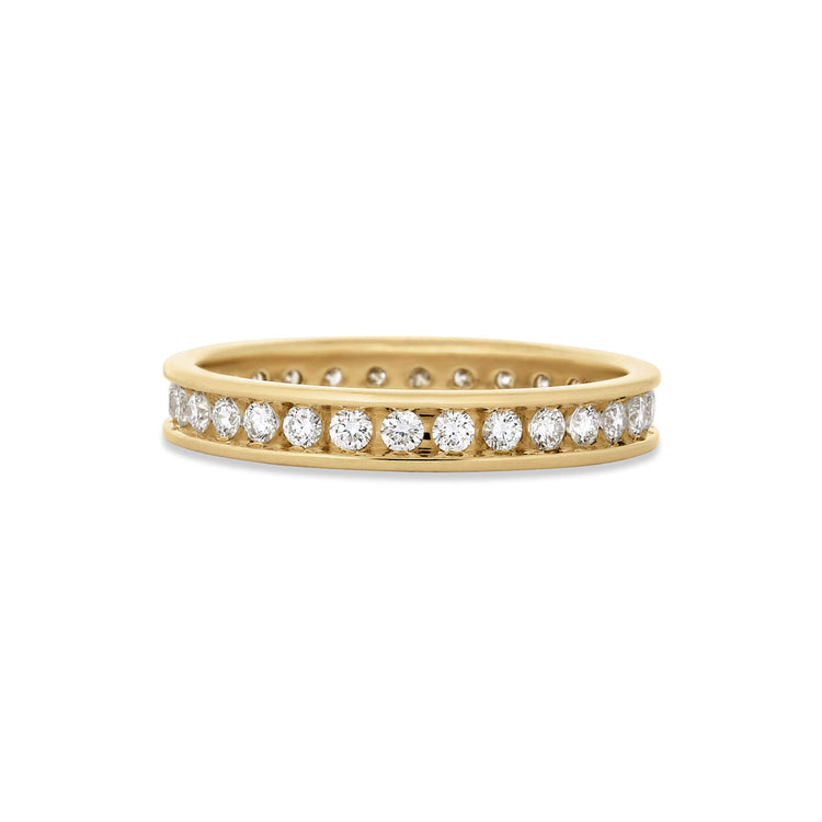 Stone and Strand 14K Yellow Gold Diamond Channel Ring Front Image