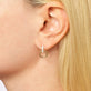 Image of 14K Yellow Gold Diamond Horsebit Earrings on Models Ear