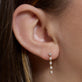 Image of 10K Yellow Gold Diamond Rally Tennis Earrings on Models Ear