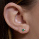 Image of 10K Yellow Gold Emerald Luxe Studs on Models Ear