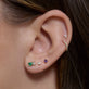 Image of 10K Yellow Gold Emerald Luxe Studs with Stone and Strand Earrings