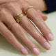 Image of 14K Yellow Gold Fine Gold Twist and Round Interlocking Band with Stone and Strand Rings