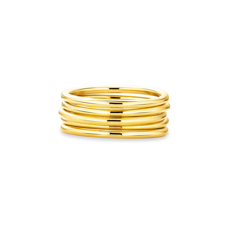 Stone and Strand 10K Yellow Gold Five Golden Rings Front Image