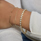 Image of 10K Yellow Gold Gold Ball Cuff with Stone and Strand Bracelets