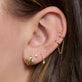 Image of 14K Yellow Gold Golden Kisses Studs with Stone and Strand Earrings