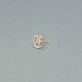 Stone and Strand 14K Yellow Gold Gothic Pave Initial Stud Editorial Image