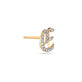 Stone and Strand 14K Yellow Gold Gothic Pave Initial Stud Side Image