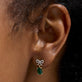 Image of 10K Yellow Gold Green Goddess Drop Earrings on Models Ear