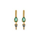 Stone and Strand 10K Yellow Gold Green With Envy Emerald and Blue Sapphire Hoops Front Image