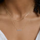 Image of 10K Yellow Gold Hey Mama Pave Necklace with Stone and Strand Necklaces