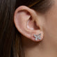 Image of 10K Yellow Gold Jumbo Butterfly Diamond Studs on Models Ear