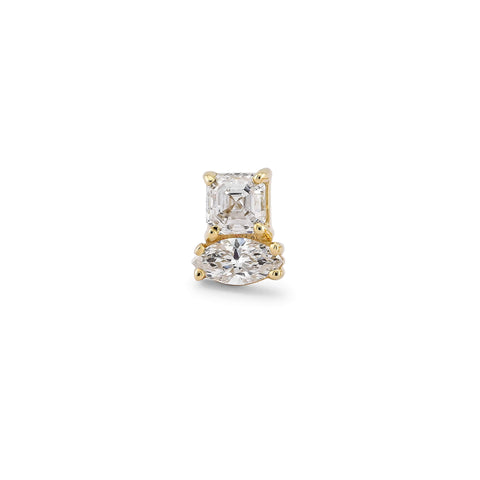 Stone and Strand 14K Yellow Gold Lab-Created Acrostic Ma Stud Front Image