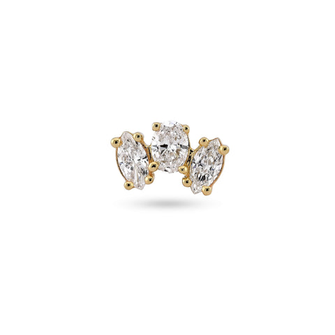 Stone and Strand 14K Yellow Gold Lab-Created Acrostic Mom Stud Front Image