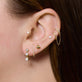 Image of 10K Yellow Gold Diamonds By The Dozen Gradient Drop Earrings with Stone and Strand Earrings